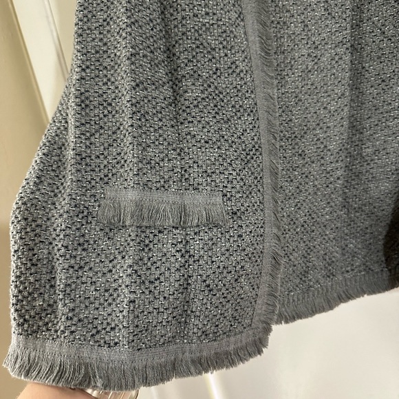 Ann Taylor size small, fringe trimmed cardigan - Picture 2 of 9